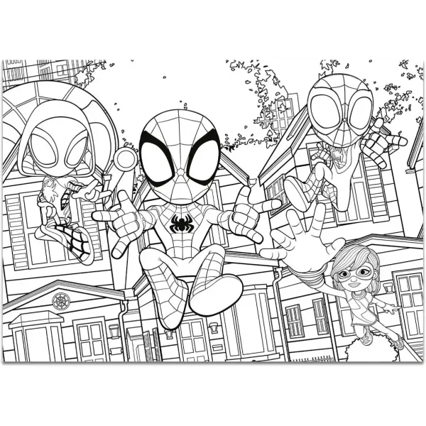 Marvel Spidey 2 in 1 maxi puzzle 4x48 pezzi e album da colorare 35x25cm - Lisciani immagine 2