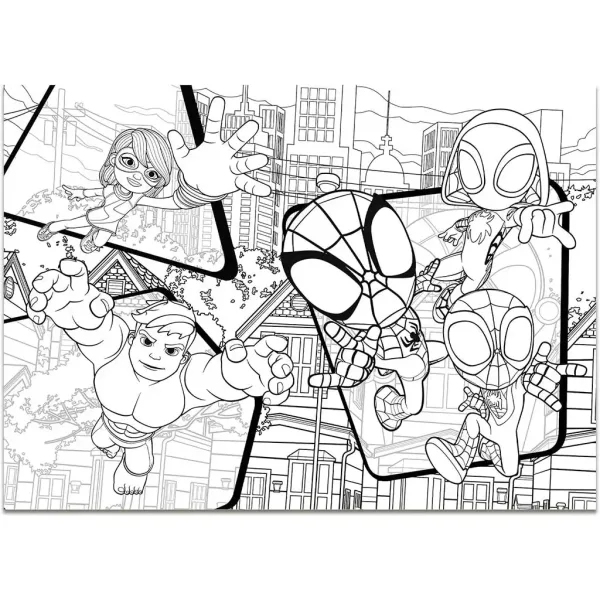 Marvel Spidey 2 in 1 maxi puzzle 4x48 pezzi e album da colorare 35x25cm - Lisciani immagine 3