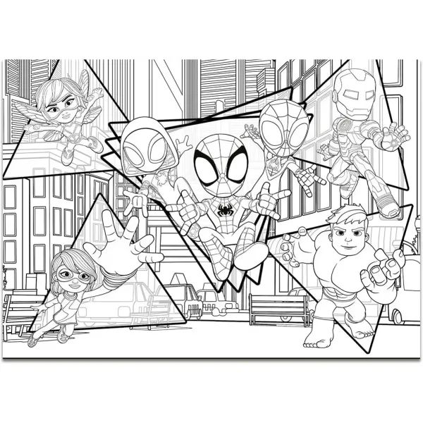 Marvel Spidey 2 in 1 maxi puzzle 4x48 pezzi e album da colorare 35x25cm - Lisciani immagine 4