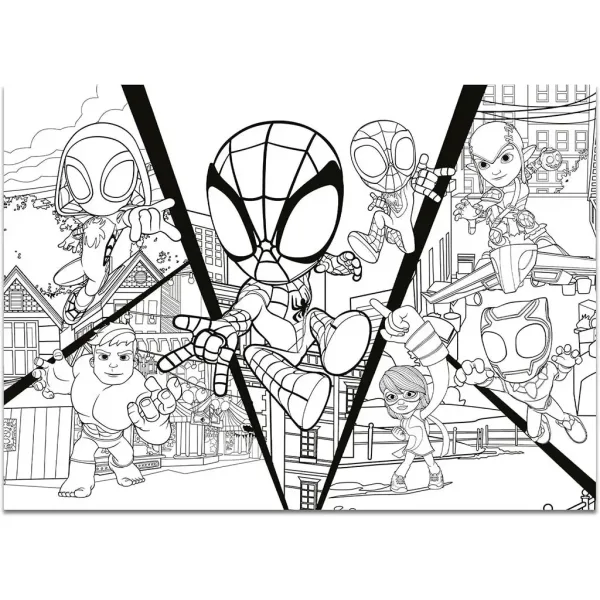 Marvel Spidey 2 in 1 maxi puzzle 4x48 pezzi e album da colorare 35x25cm - Lisciani immagine 5