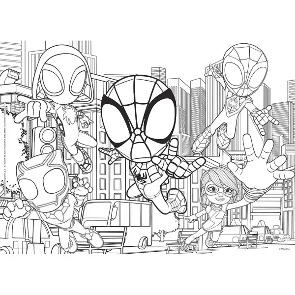 Marvel Spidey 2 in 1 puzzle da 24 pezzi e album da colorare 35x25 cm - Lisciani immagine 2