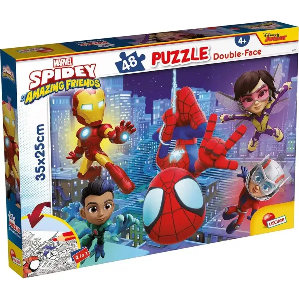 Marvel Spidey 2 in 1 puzzle da 48 pezzi e album da colorare 35x25cm - Lisciani immagine 1