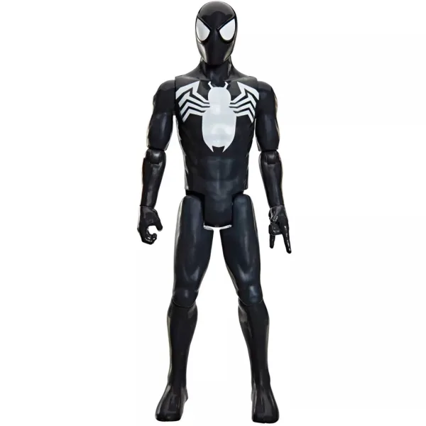 Marvel Vendicatori: Serie Titan Spider-Man in costume nero, figura da 30 cm - Hasbro immagine 2