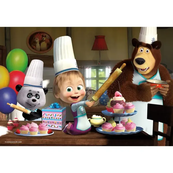 Masha e Orso cottura di muffin puzzle da 24 pezzi 50x35cm - Lisciani immagine 2