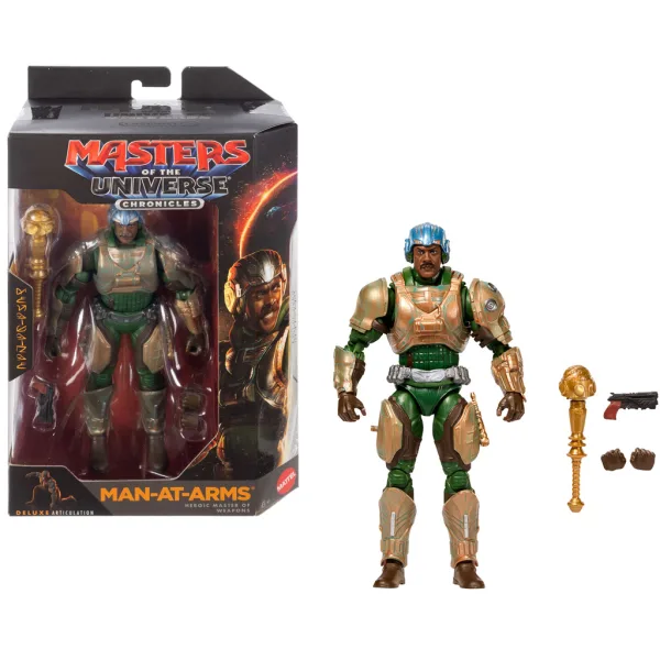 Masters of the Universe: I protettori delluniverso — Men-At-Arms, action figure corazzata con accessori, 16,5 cm - Mattel immagine 1