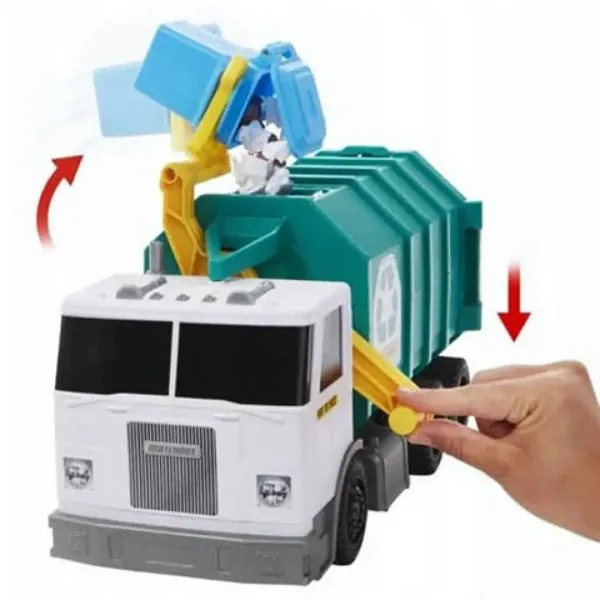 Matchbox: Camion per la raccolta differenziata dei rifiuti - Mattel immagine 4