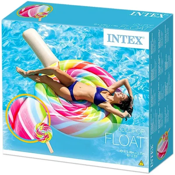 Materassino gonfiabile a forma di lecca-lecca colorato 208x135cm - Intex immagine 3