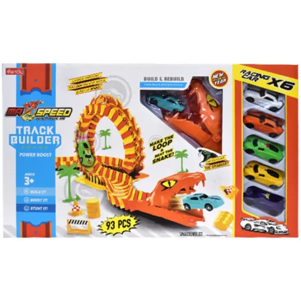 Max Speed Anakonda pista automobilistica set con 6 macchinine immagine 3
