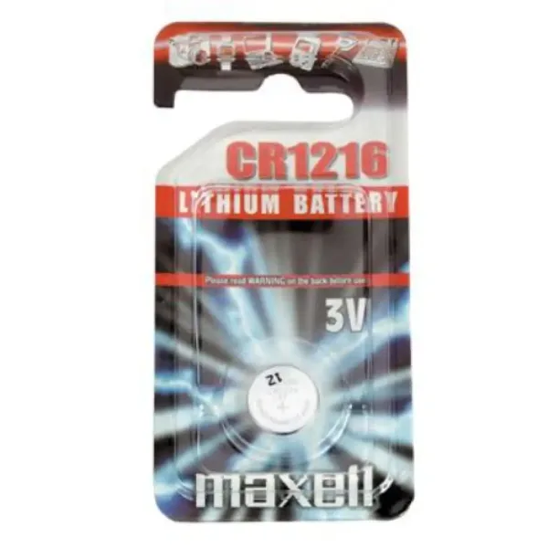 Maxell: Batteria a bottone al litio alcalino CR1216 confezionata in blister da 1 pezzo immagine 1