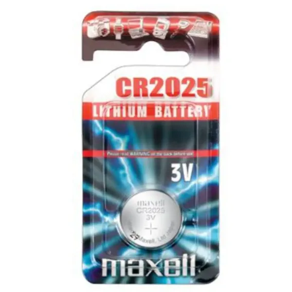 Maxell: Batteria a bottone al litio alcalino CR2025 confezionata in blister da 1 pezzo immagine 1