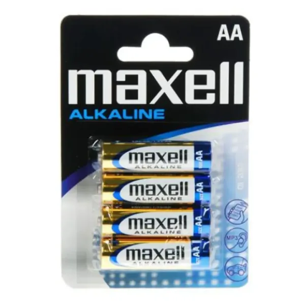 Maxell: Pile alcaline stilo 1.5V AA LR6 confezione blister da 4 pezzi immagine 1
