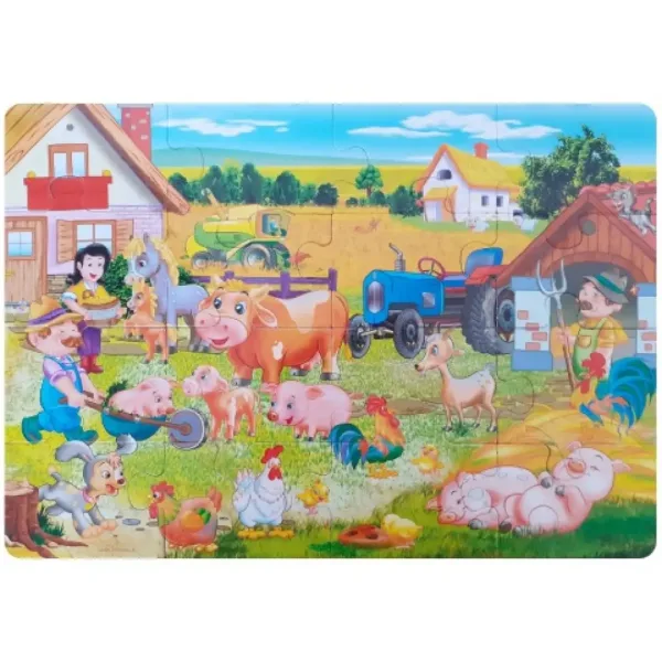 Maxi puzzle con animali della fattoria - D-Toys immagine 2