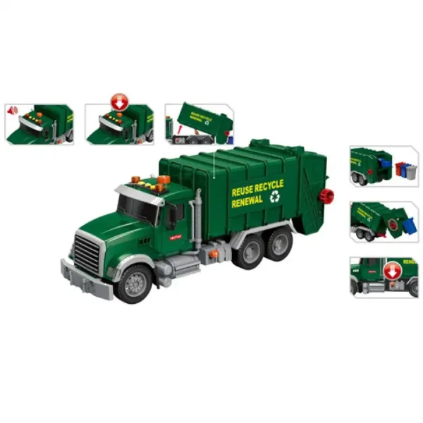 Mega Truck: Camion per la raccolta differenziata con luci e suoni 40x14x21cm immagine 3