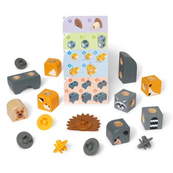 Melissa & Doug: Blockables - Set di gioco in legno con animali della foresta - Spin Master immagine 2