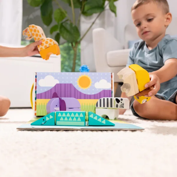 Melissa & Doug: Blockables - Set di gioco in legno con animali della savana - Spin Master immagine 3