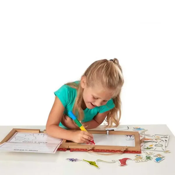 Melissa & Doug: Set da disegno cancellabile e creativo magnetico con dinosauri immagine 3