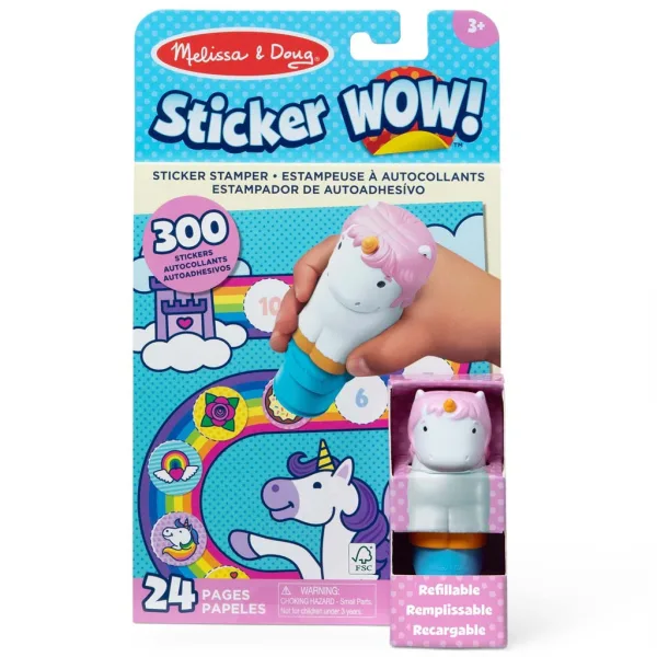 Melissa & Doug: Sticker WOW! Timbro adesivo – Unicorno – Spin Master immagine 1