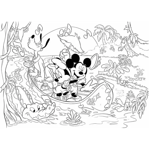 Mickey Mouse 2 in 1 maxi puzzle e libro da colorare da 60 pezzi, 70x50 cm - Lisciani immagine 2