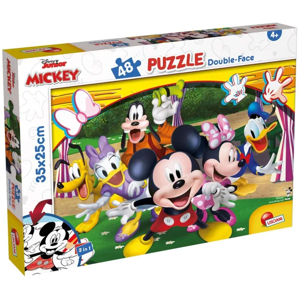 Mickey Mouse 2 in 1 puzzle da 48 pezzi e album da colorare 35x25 cm - Lisciani immagine 1