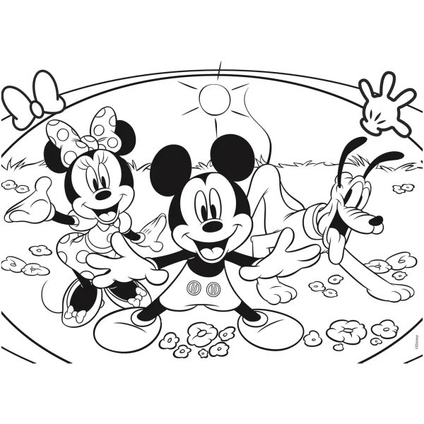 Mickey Mouse 2 in 1 puzzle da 48 pezzi e album da colorare 35x25 cm - Lisciani immagine 3