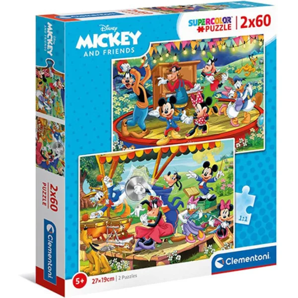 Mickey Mouse Supercolor 2 in 1 puzzle 2x60 pezzi - Clementoni immagine 1
