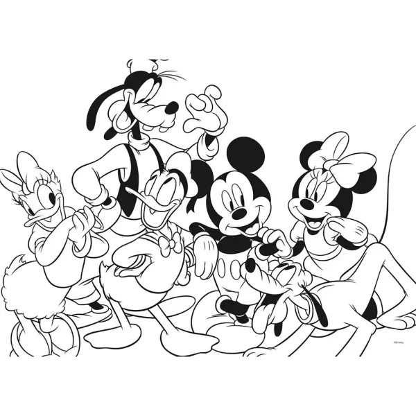 Mickey Mouse e amici 2 in 1 maxi puzzle da 60 pezzi e album da colorare 70x50cm - Lisciani immagine 2