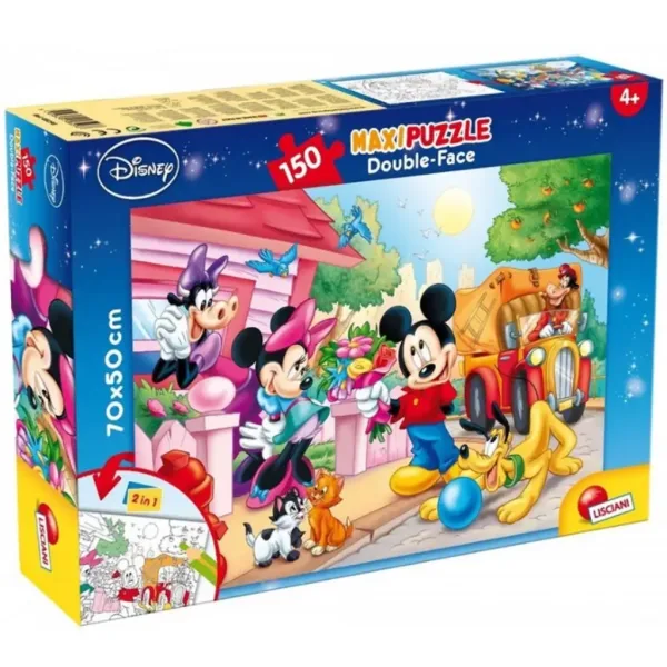Mickey Mouse e amici 2 in 1 puzzle da 150 pezzi e album da colorare 70x50cm - Lisciani immagine 1