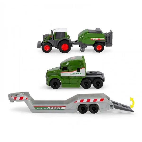 Micro camion di trasporto con trattore Fendt e pressa per balle - Dickie Toys immagine 3
