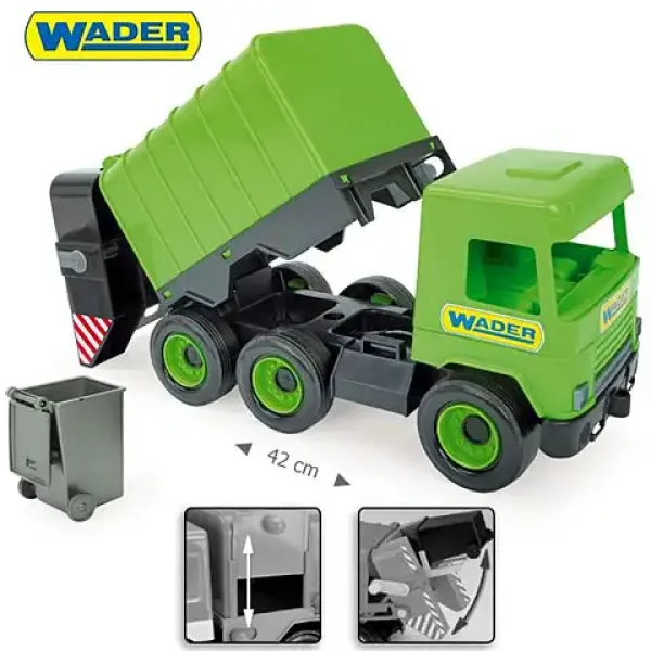 Middle Truck: Camion dei rifiuti 43cm verde - Wader immagine 3