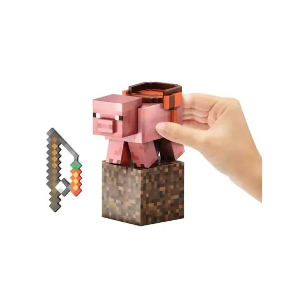 Minecraft: Livello Diamante - Figura di Maiale - Mattel immagine 3
