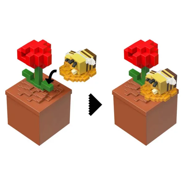 Minecraft Reveal mini figura nel contenitore - Papavero - Mattel immagine 3