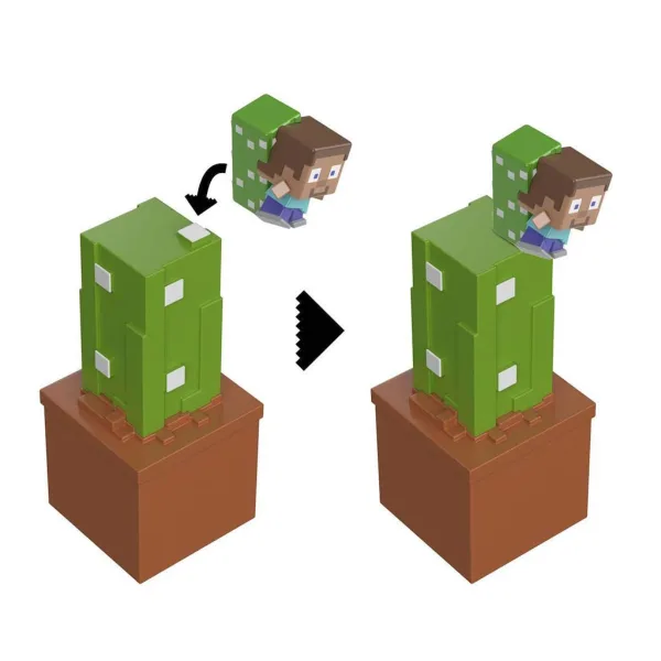 Minecraft Reveal minifigura con contenitore - Cactus - Mattel immagine 4