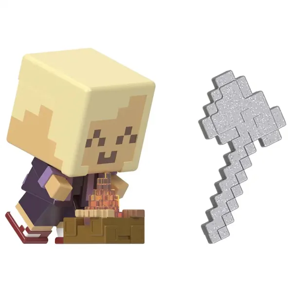 Minecraft: Svela Minifigura del Marinaio Biondo in un Contenitore a Forma di Spada Gialla - Mattel immagine 3