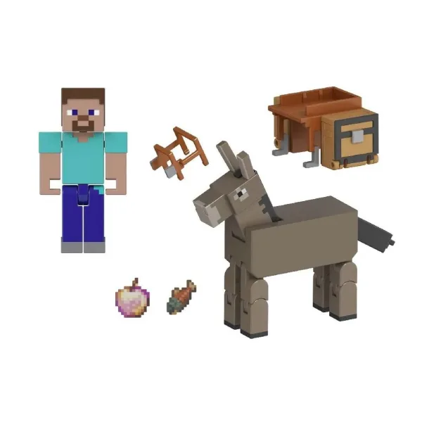 Minecraft: set di figure Steve e Asino - Mattel immagine 2
