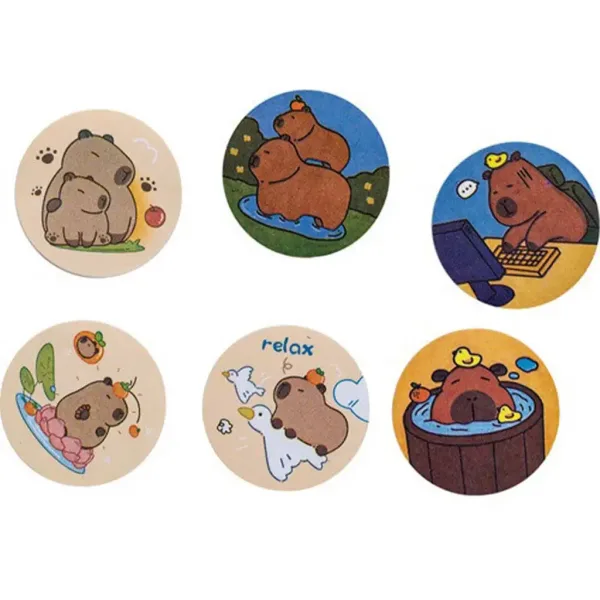 Mini blocchetto adesivo capibara 45x45mm, 50 fogli, assortito, 1 pezzo immagine 1