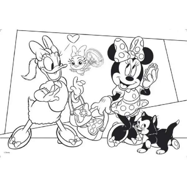 Minnie Mouse 2 in 1 maxi puzzle 2x24 pezzi e album da colorare 50x35 cm - Lisciani immagine 2