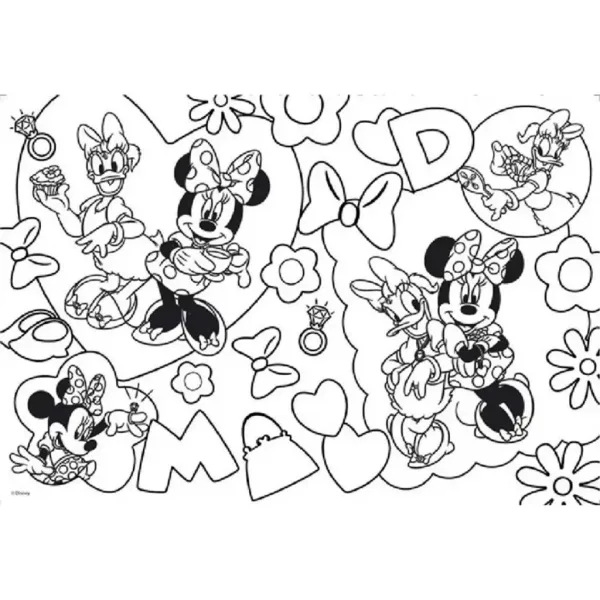 Minnie Mouse 2 in 1 maxi puzzle 2x24 pezzi e album da colorare 50x35 cm - Lisciani immagine 3