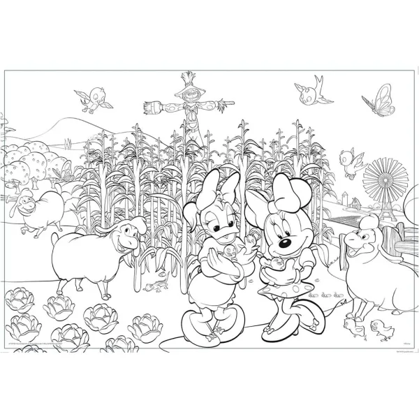 Minnie Mouse 2 in 1 maxi puzzle da 150 pezzi e libro da colorare 70x50 cm - Lisciani immagine 2