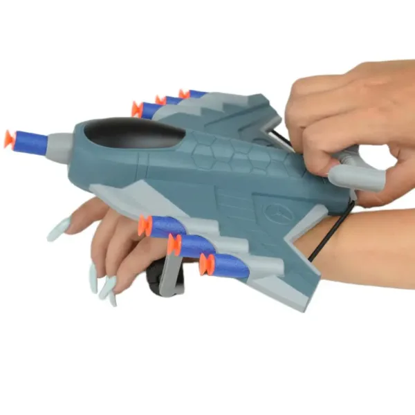 Missile Hand: Arma sparasponge a forma di aereo con proiettili e bersagli 23cm immagine 3