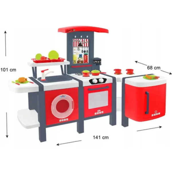 Mochtoys: Cucina Giocattolo Cooking Studio XXL con 28 accessori 141x68x101cm immagine 2
