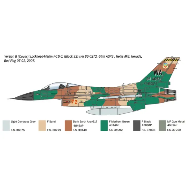 Modellino di aereo da caccia Italeri 1/48 F-16C Fighting Falcon immagine 4