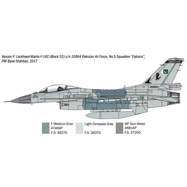 Modellino di aereo da caccia Italeri 1/48 F-16C Fighting Falcon immagine 5