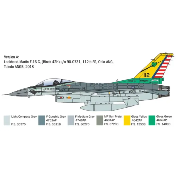 Modello di aereo Italeri 1/48 F-16C Fighting Falcon immagine 3