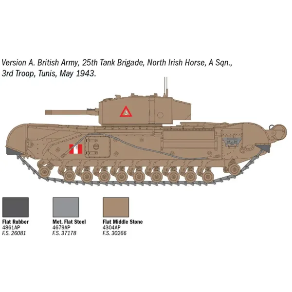 Modello di carro armato Churchill Mk. III Italeri 1/72 immagine 3