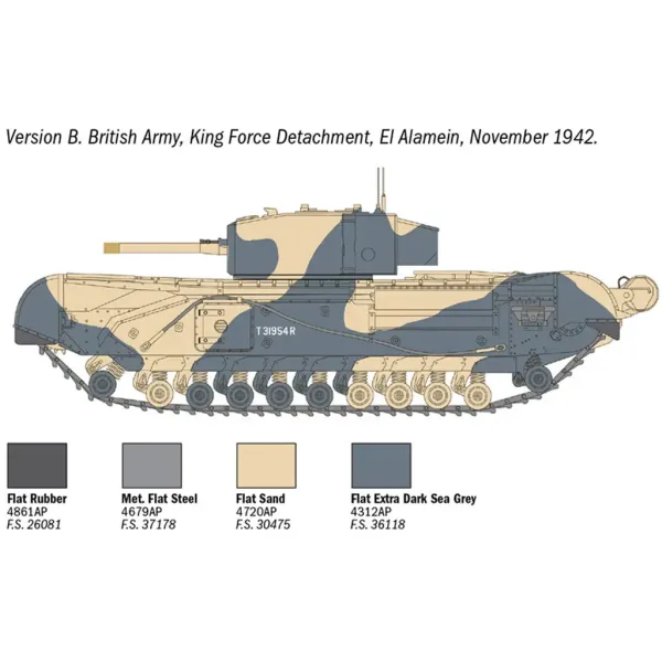Modello di carro armato Churchill Mk. III Italeri 1/72 immagine 4