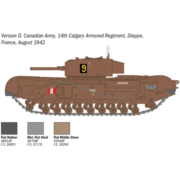 Modello di carro armato Churchill Mk. III Italeri 1/72 immagine 6