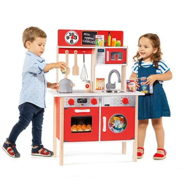 Molto: Grande cucina giocattolo in legno Nature con set di 10 accessori immagine 4