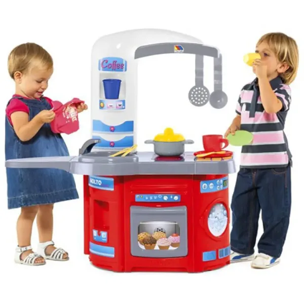 Molto: La mia prima cucina giocattolo rossa set da 12 pezzi 65x27x68cm immagine 2