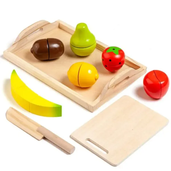 Molto: Set di frutta in legno con vassoio 9 pezzi immagine 3