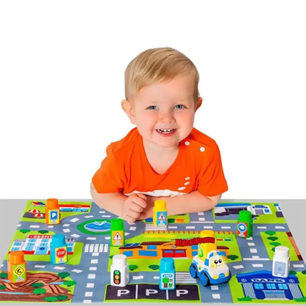 Molto: Tappeto da gioco con blocchi da costruzione 12 pezzi 62x62cm immagine 4